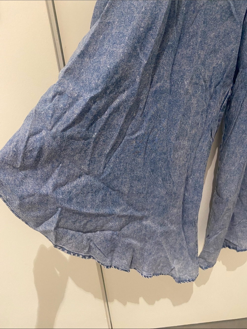 EUC Zenana Wide Leg Spaghetti Strap V Neck Jumpsuit Romper One piece Blue Size M - Picture 7 of 12